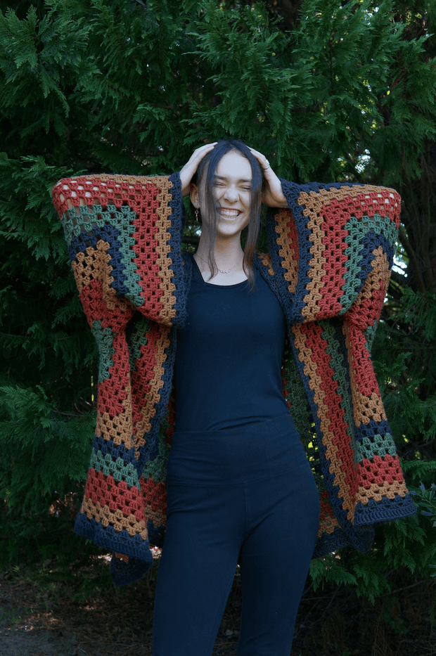 The Autumn HexiCardi crochet pattern