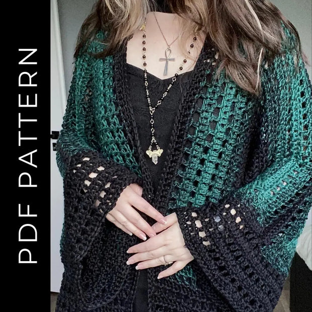 The Veilweave Cardigan crochet pattern