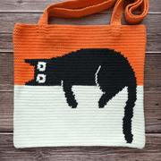 Sleepy Cat Tote Bag crochet Pattern