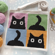 Tote Bag cat crochet Pattern