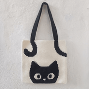 Black Cat Tote bag crochet Pattern