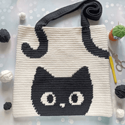 Black Cat Tote bag crochet Pattern