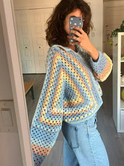 The granny hexagon pullover sweater - crochet pattern