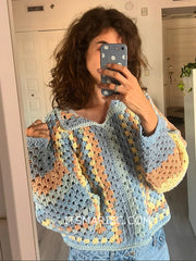 The granny hexagon pullover sweater - crochet pattern