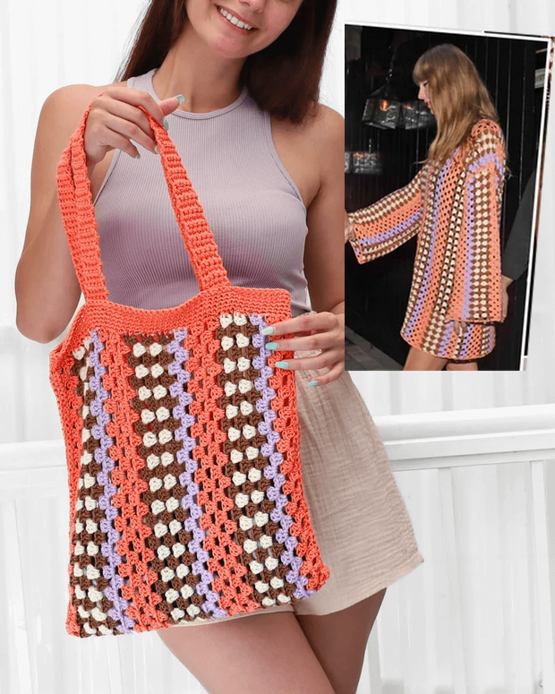 Crochet granny boho bag-Beach bag-Crochet