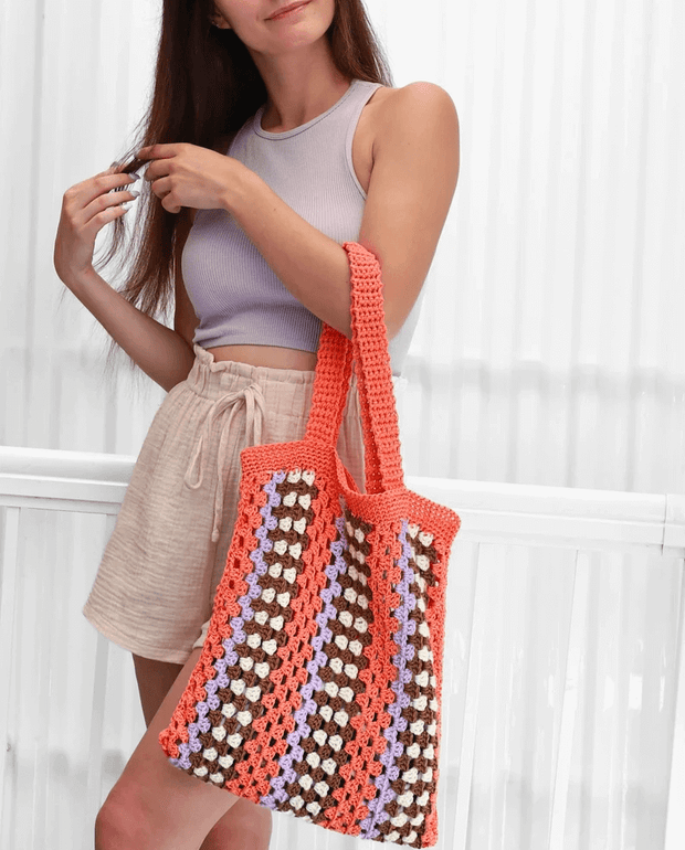 Crochet granny boho bag-Beach bag-Crochet