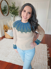 Cozy Fair Isle Pine Crochet Sweater Pattern with Video Tutorial & Charts