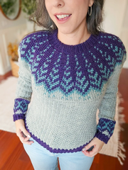 Cozy Fair Isle Pine Crochet Sweater Pattern with Video Tutorial & Charts